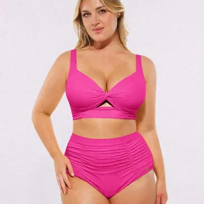 Smart Sculpt™ Twist-Front Bikini Top & High-Waisted Bottom Set